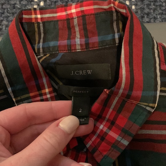J Crew Plaid Button Down Shirt - SIZE 2 ** GREAT CONDITION!! - Picture 2 of 3